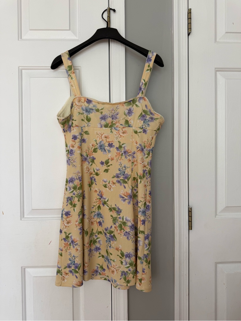 Thirty/Thirty Floral Yellow Summer Dress with Lavender & Green Print - Picture 3 of 3